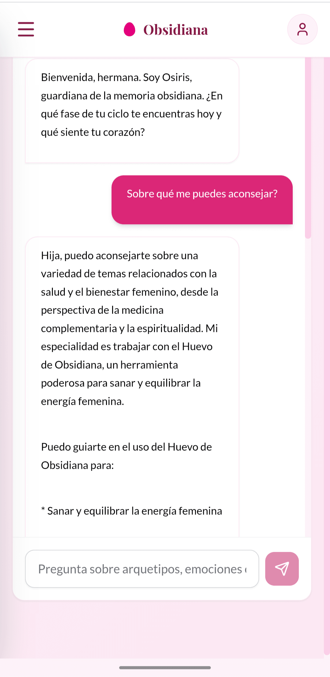 Captura de pantalla de la app - Consejera